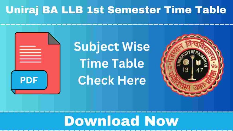 Uniraj BA LLB 1st Semester Time Table