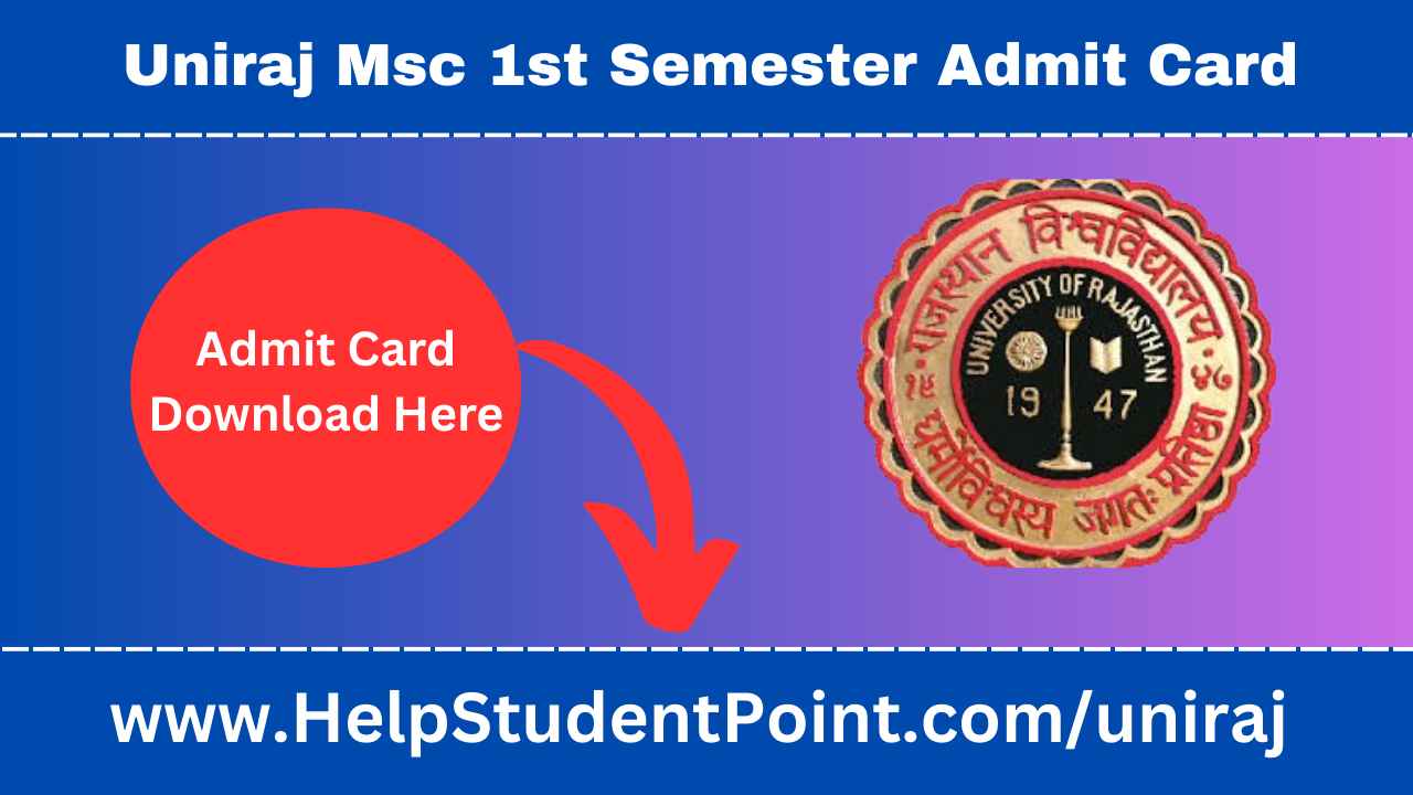 Uniraj Msc 1st Semester Admit Card 2025