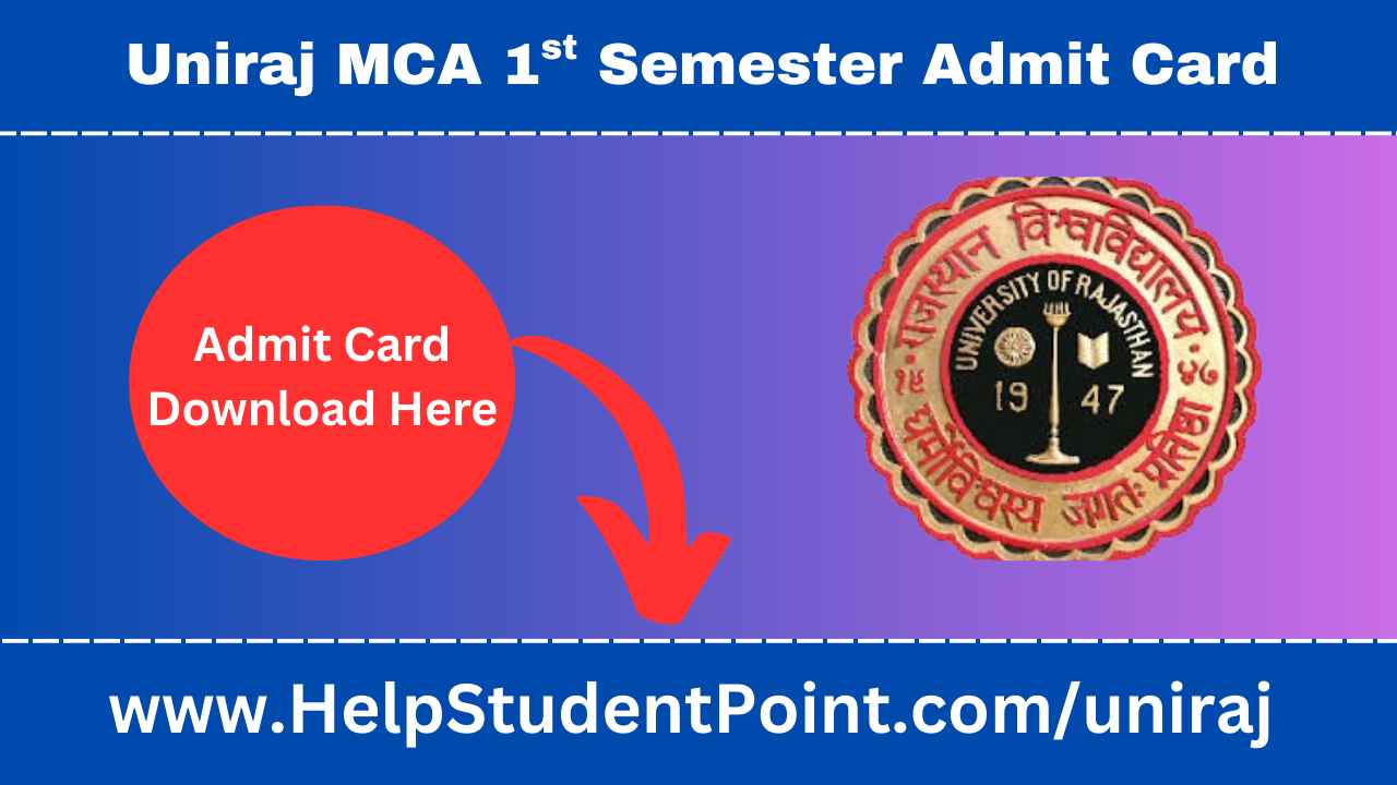 Uniraj MCA 1st Semester Admit Card 2025