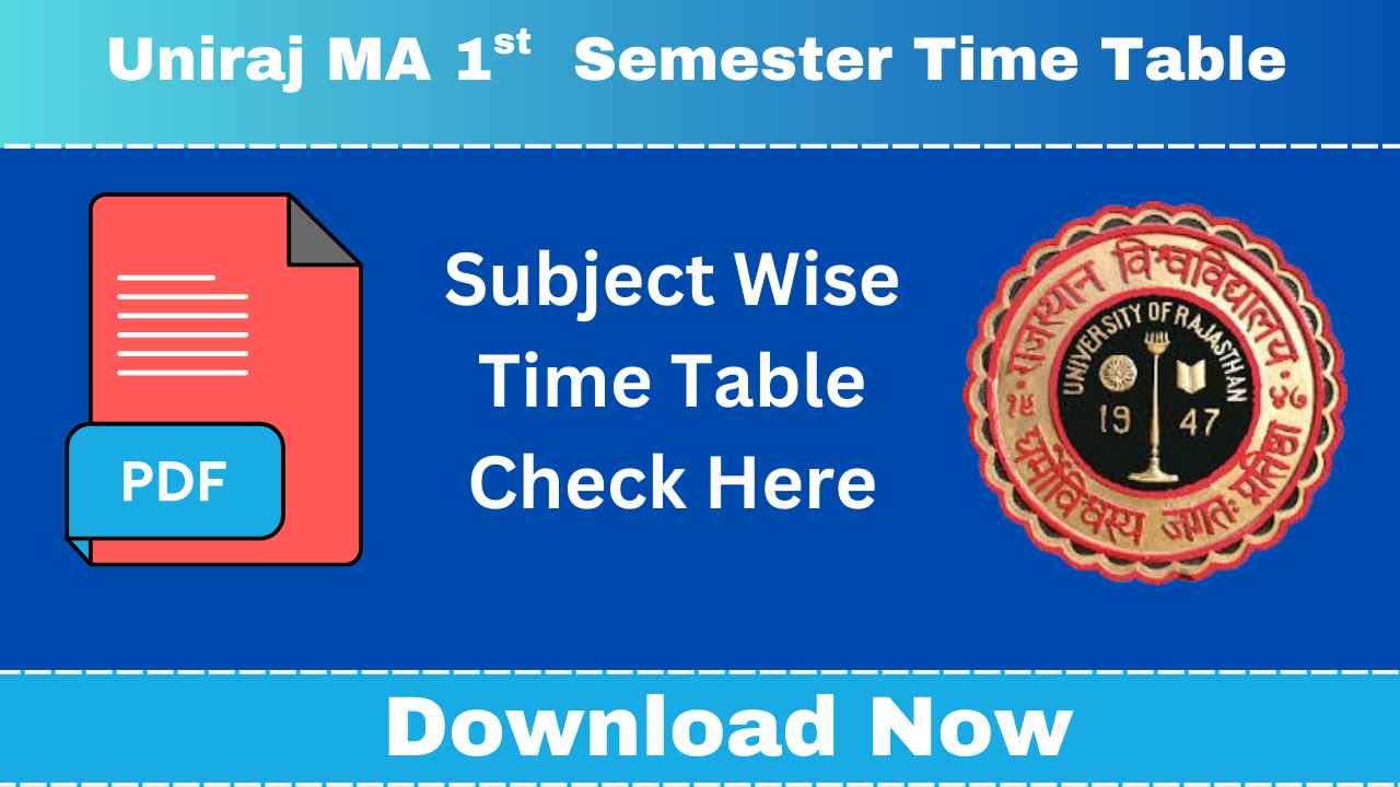 Uniraj MA 1st Semester Time Table