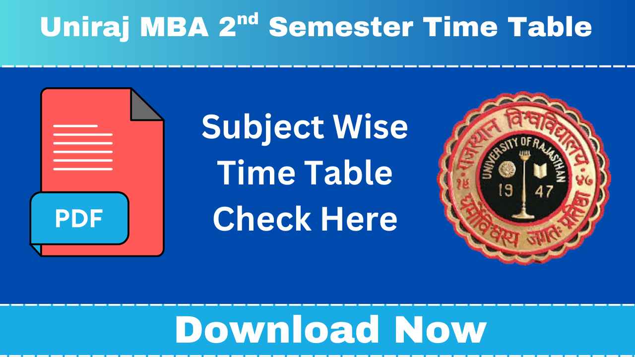 Uniraj MBA 2nd Semester Time Table