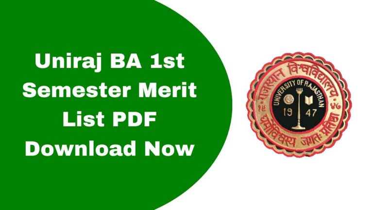 Uniraj BA 1st Semester Merit List 2025