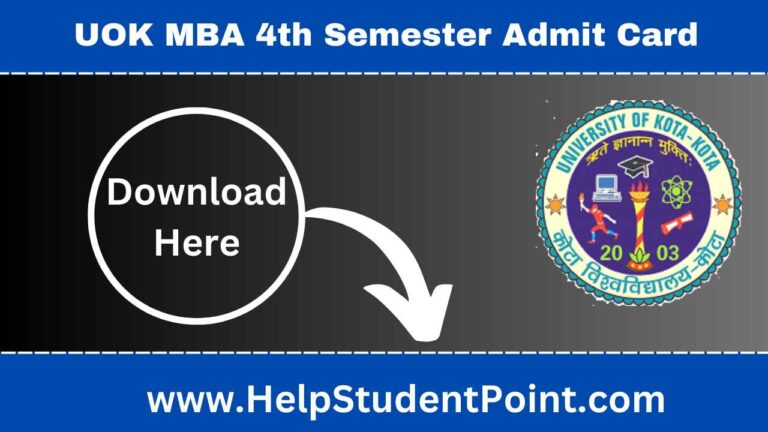 UOK MBA 4th Semester Admit Card