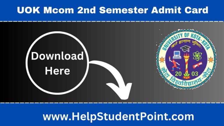 UOK Mcom 2nd Semester Admit Card 2025