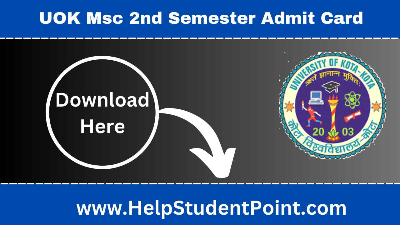 UOK Msc 2nd Semester Admit Card