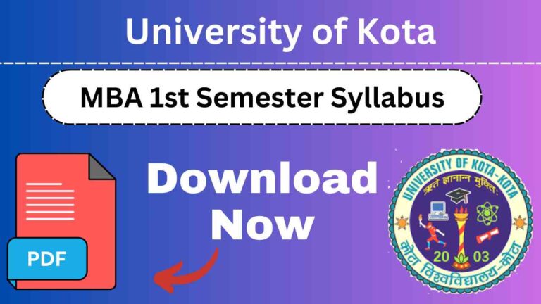 UOK MBA 1st Semester Syllabus