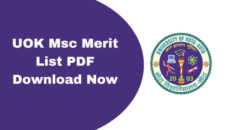 UOK Msc Merit List 2025 Download Now