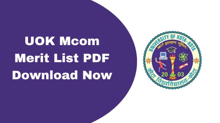 UOK Mcom Merit List 2025 Download Now
