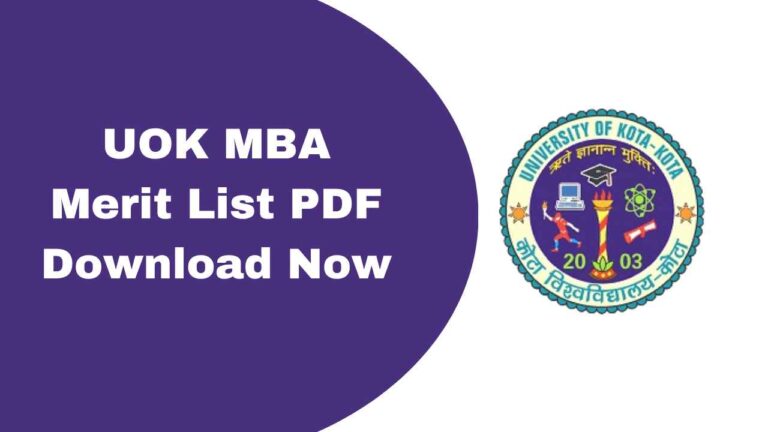 UOK MBA Merit List 2025 Download Now