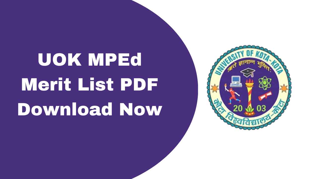 UOK MPEd Merit List 2025 Download Now