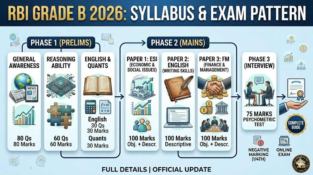 RBI Grade B Syllabus & Exam Pattern