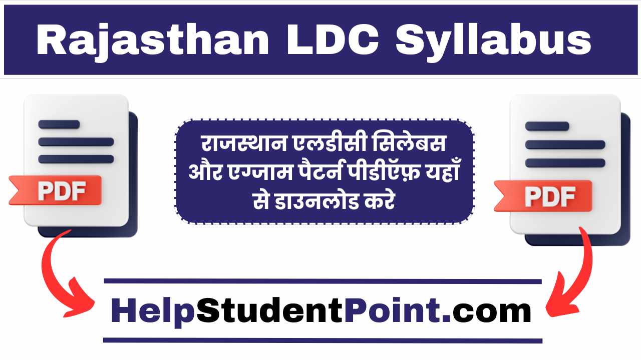 Rajasthan LDC Syllabus 2026