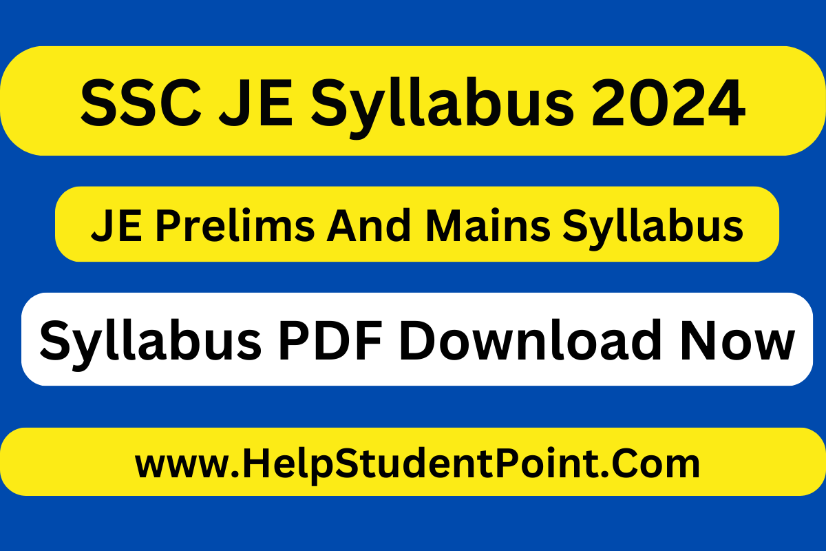 SSC JE Syllabus 2024