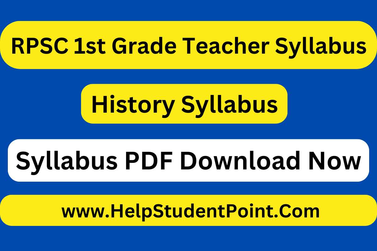 RPSC 1st Grade Teacher History Syllabus 2024