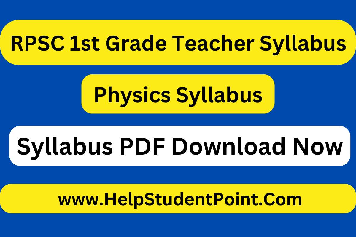RPSC 1st Grade Teacher Physics Syllabus