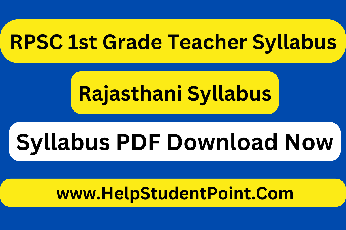 RPSC 1st Grade Teacher Rajasthani Syllabus