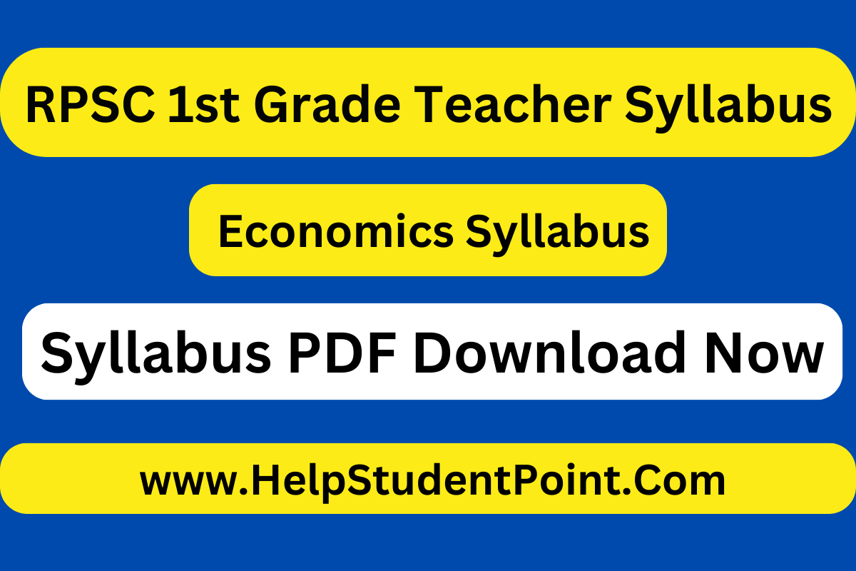 RPSC 1st Grade Teacher Economics Syllabus 2024