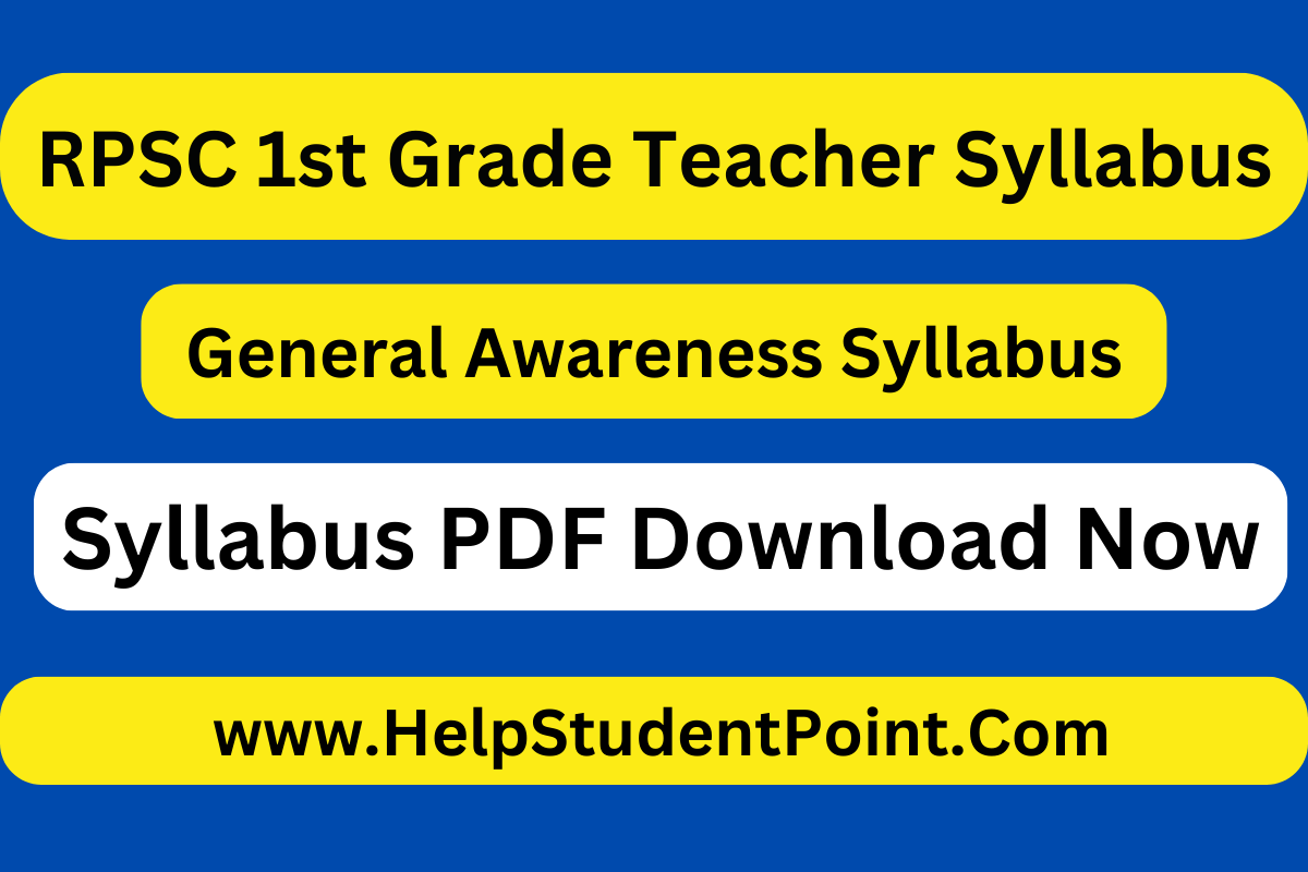 RPSC 1st Grade Syllabus 2024 In Hindi PDF Download