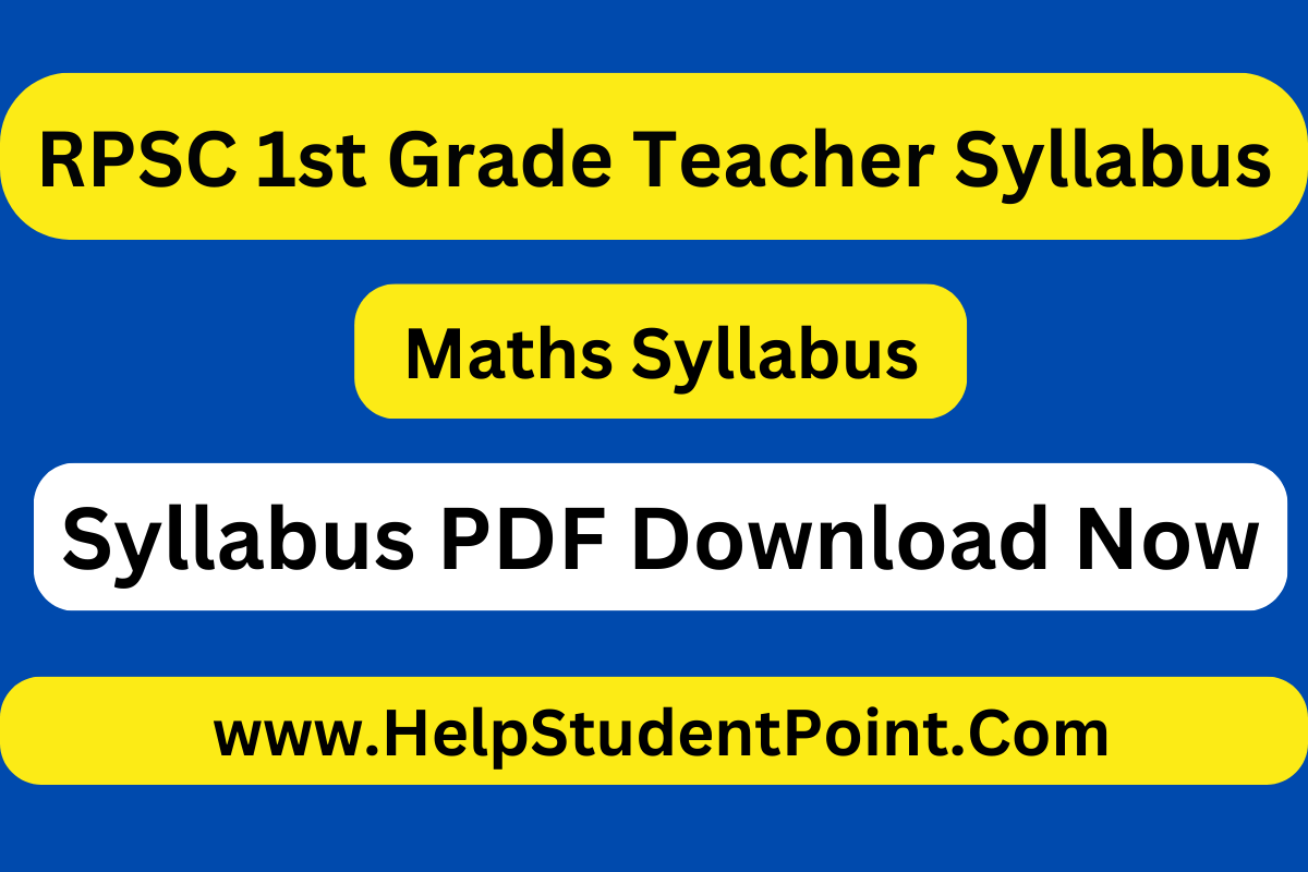 RPSC 1st Grade Teacher Maths Syllabus 2024