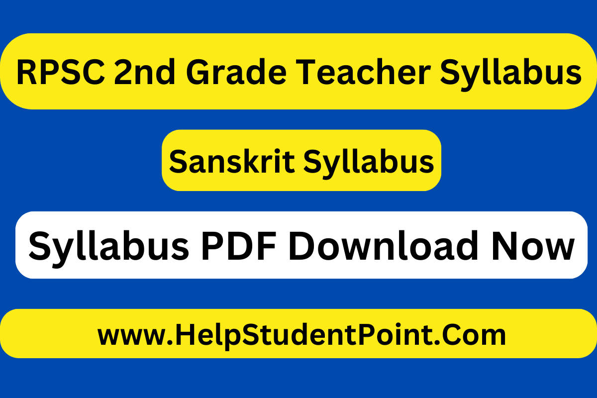 RPSC 2nd Grade Sanskrit Syllabus 2024 PDF Download