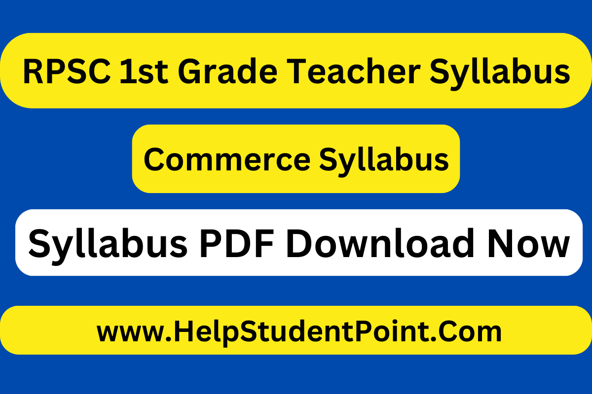 RPSC 1st Grade Teacher Commerce Syllabus 2024