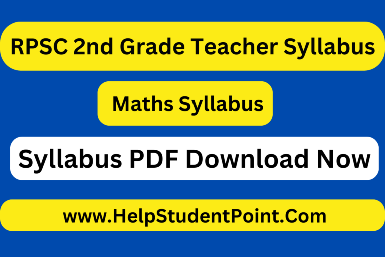 RPSC 2nd Grade Teacher Mathematics Syllabus 2024