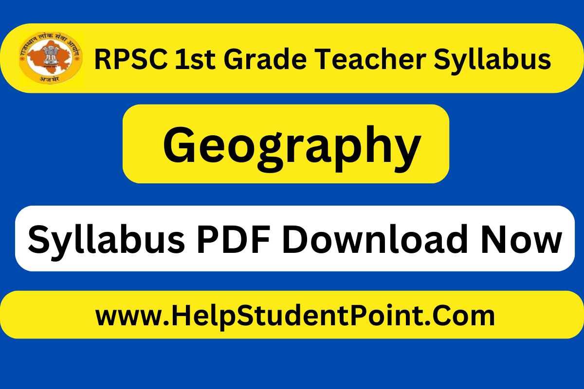RPSC 1st Grade Geography Syllabus