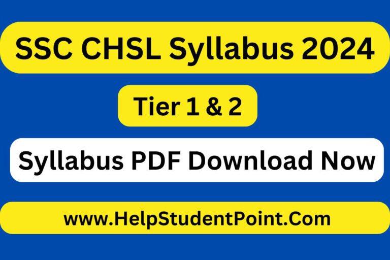 SSC CHSL Syllabus 2024