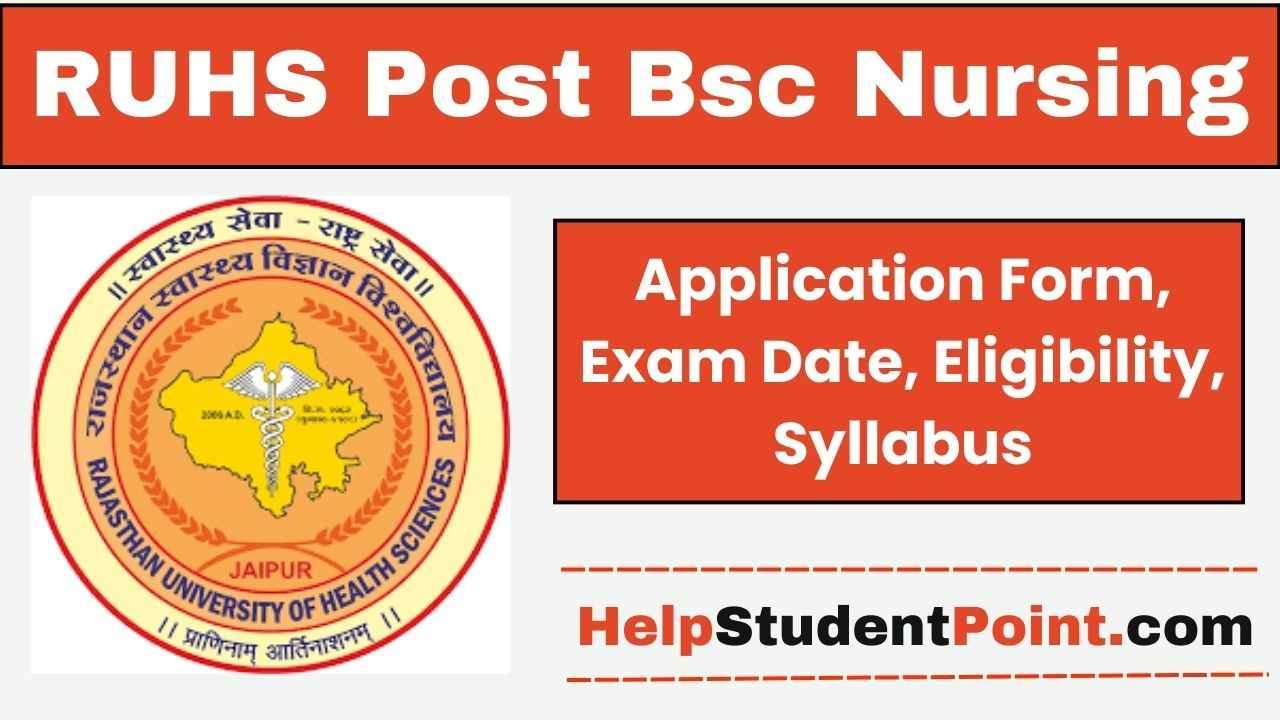 RUHS Post Bsc Nursing Application Form 2025