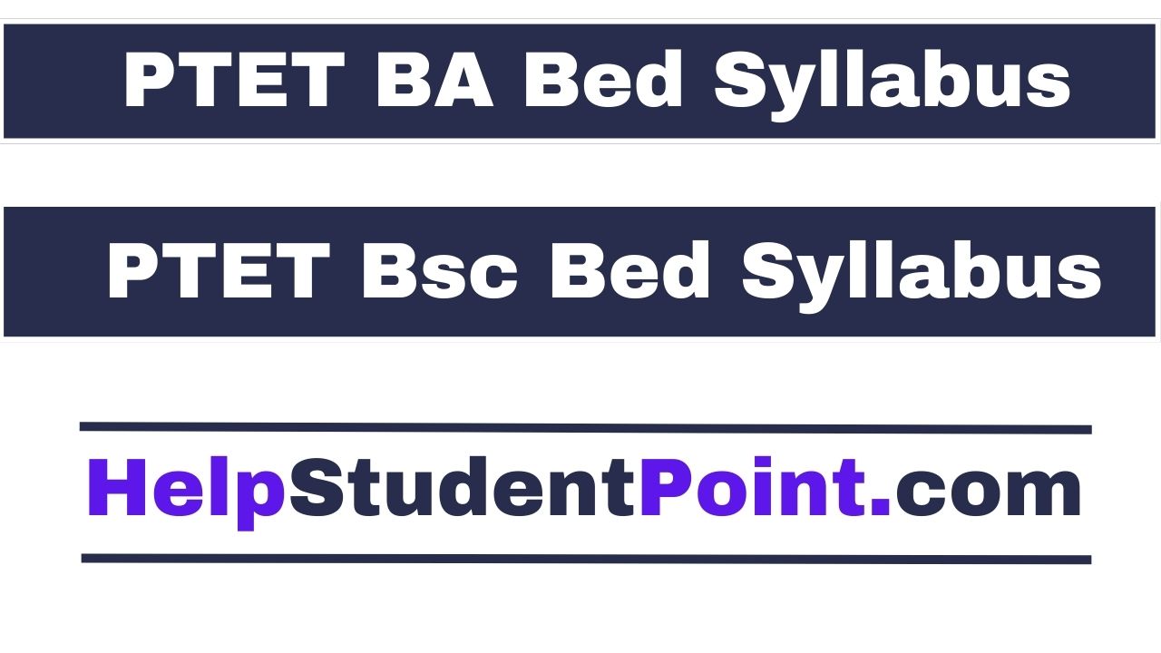 Rajasthan PTET BA BED / BSC BED Syllabus 2025