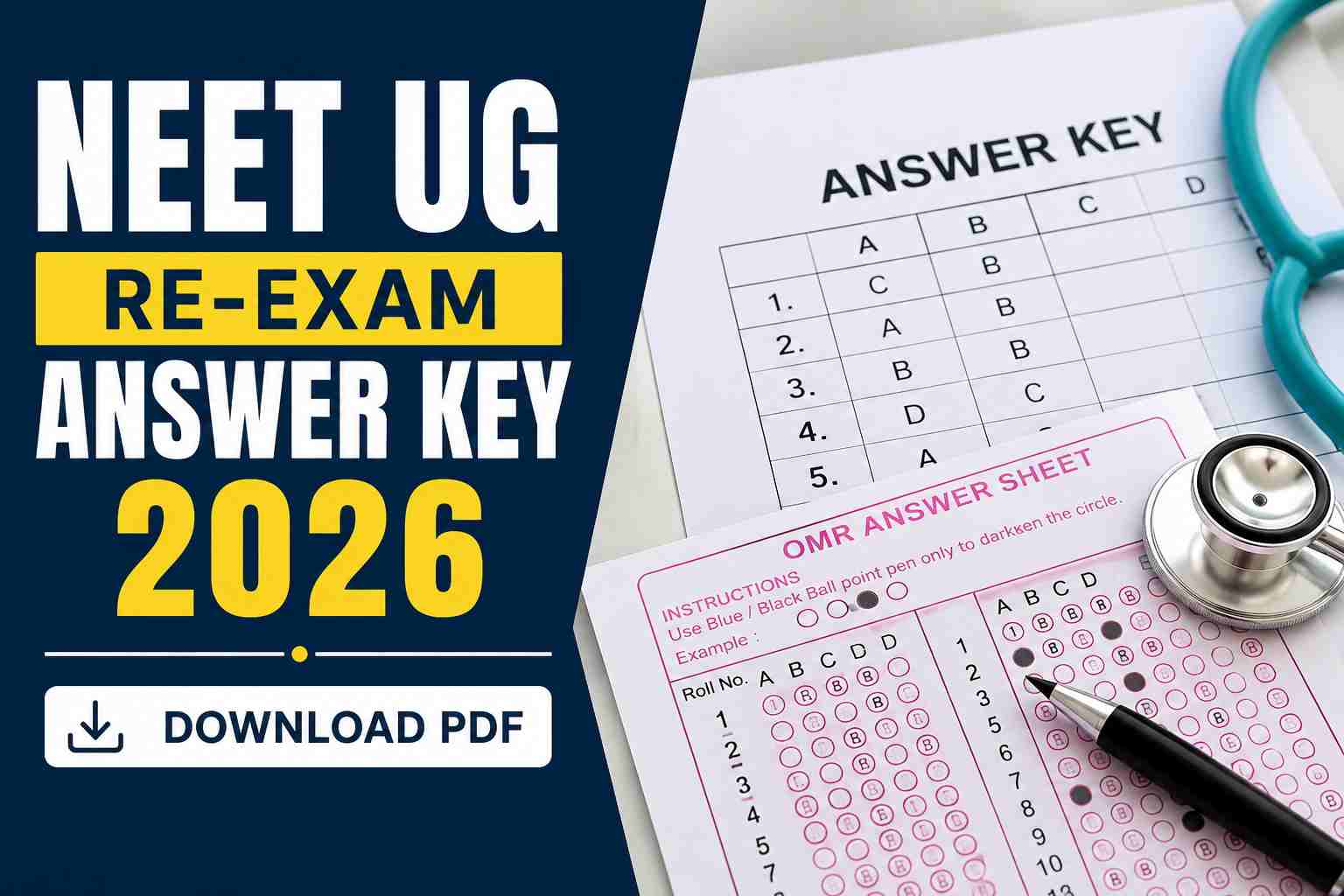 NEET UG Re-Exam Answer Key 2026