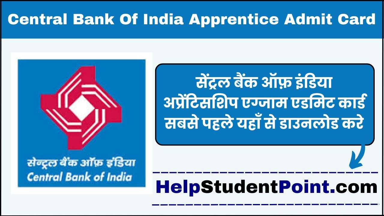 Central Bank Of India Apprentice Admit Card 2025