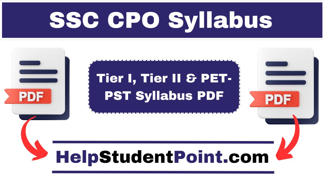 SSC CPO Syllabus 2025