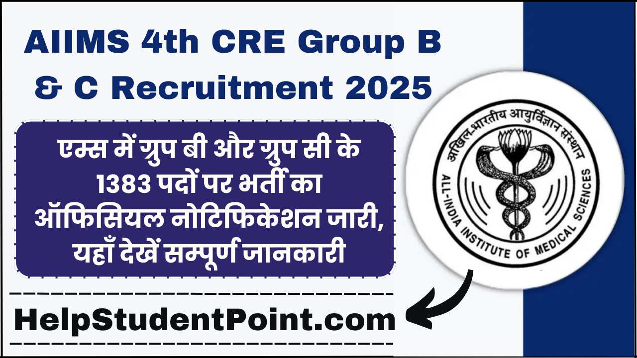 AIIMS 4th CRE Group B & C Recruitment 2025