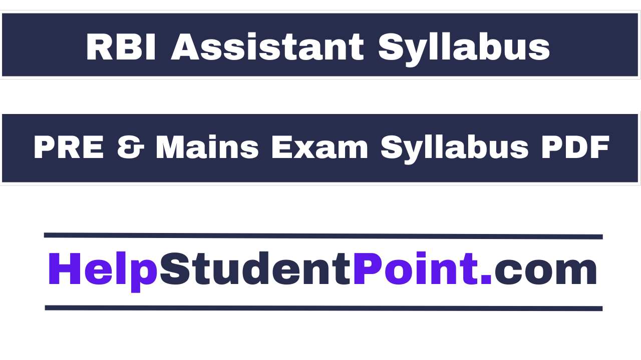RBI Assistant Syllabus 2026