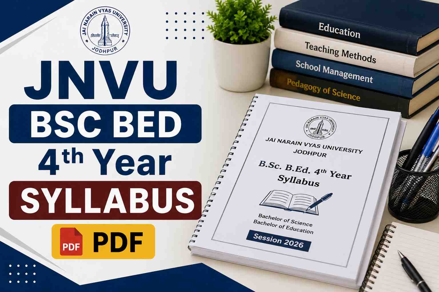JNVU BSC BED 4th Year Syllabus PDF
