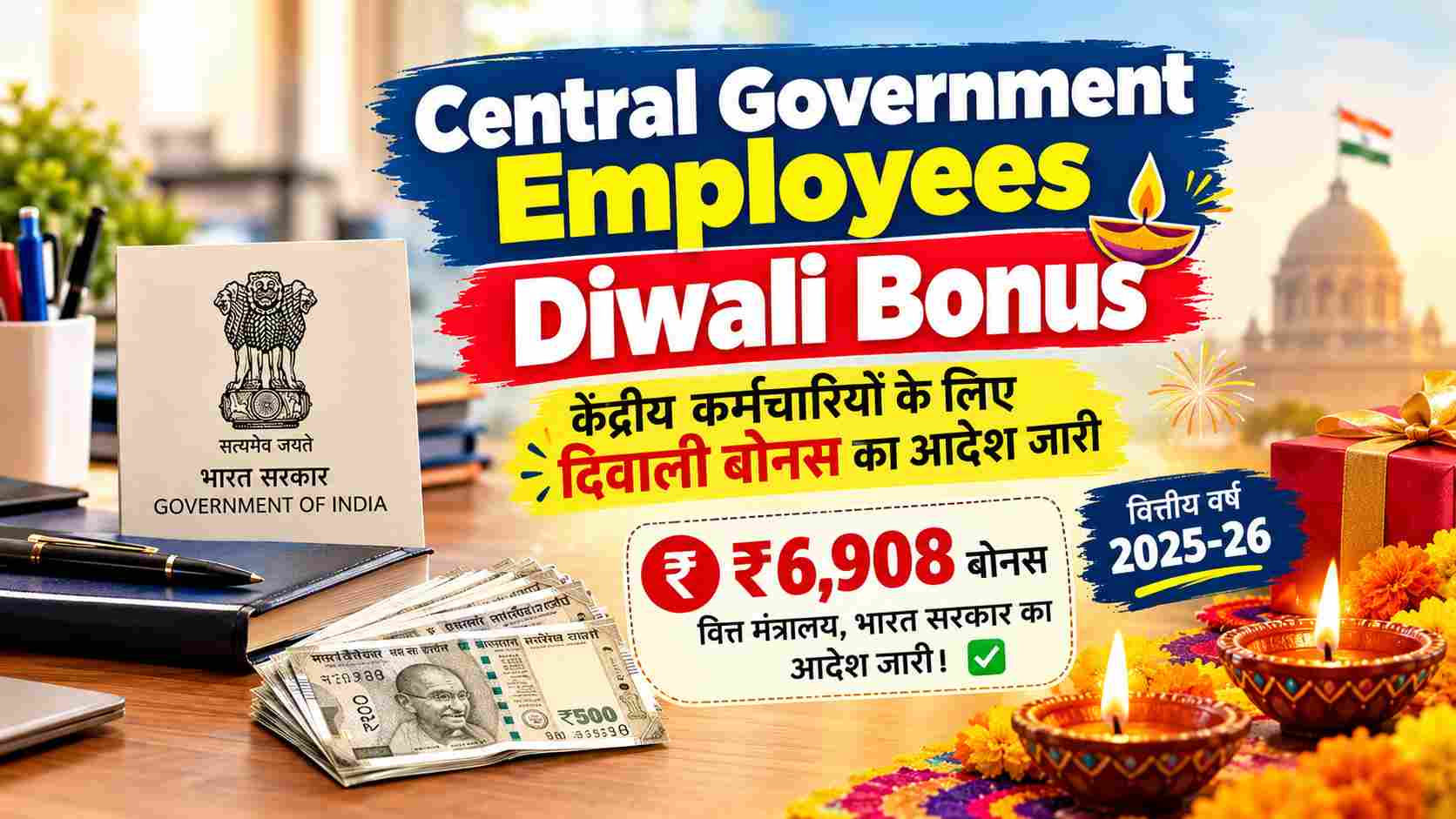 Central Government Employees Diwali Bonus